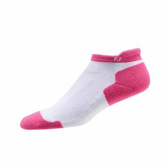 Women's Footjoy TechSof Golf Socks White/Pink NZ-108129